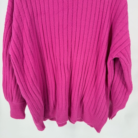 Aerie Oversized Ribbed Knit Crewneck Sweater Long Sleeve Relaxed Cozy Pullover - Picture 7 of 11